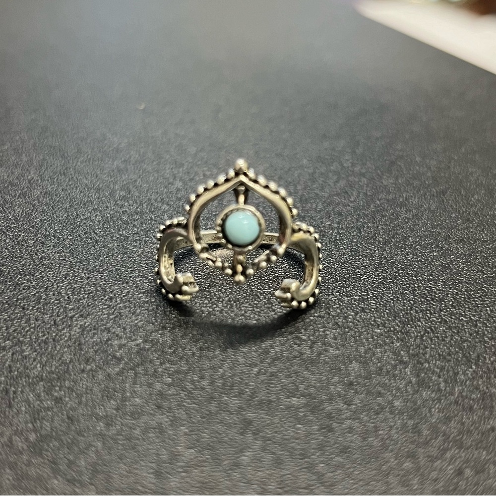 Silver ring with turquoise stone size 7